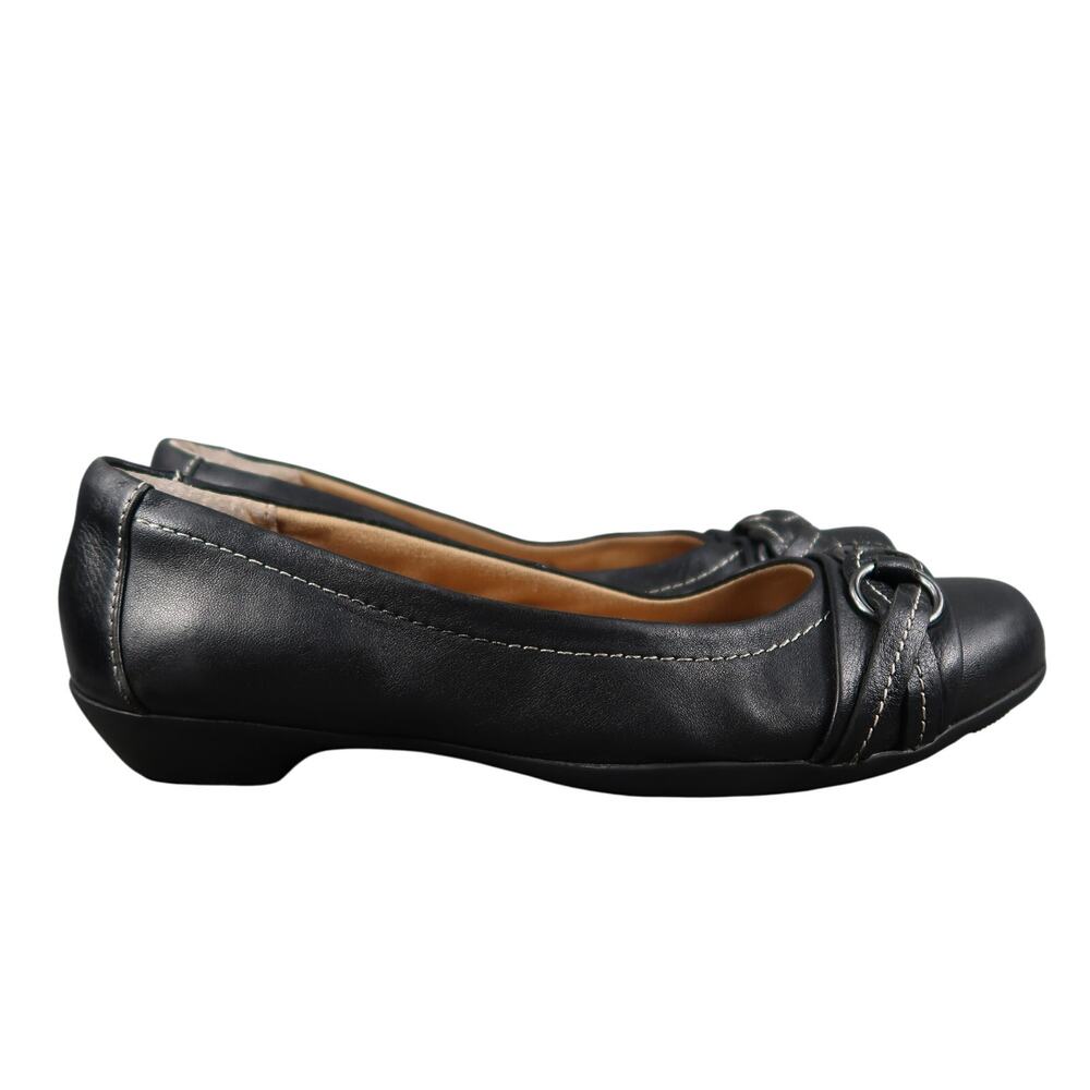Softspots Shoes Womens 9.5 Flats Slip On Loafer Leather Black Comfort Classic